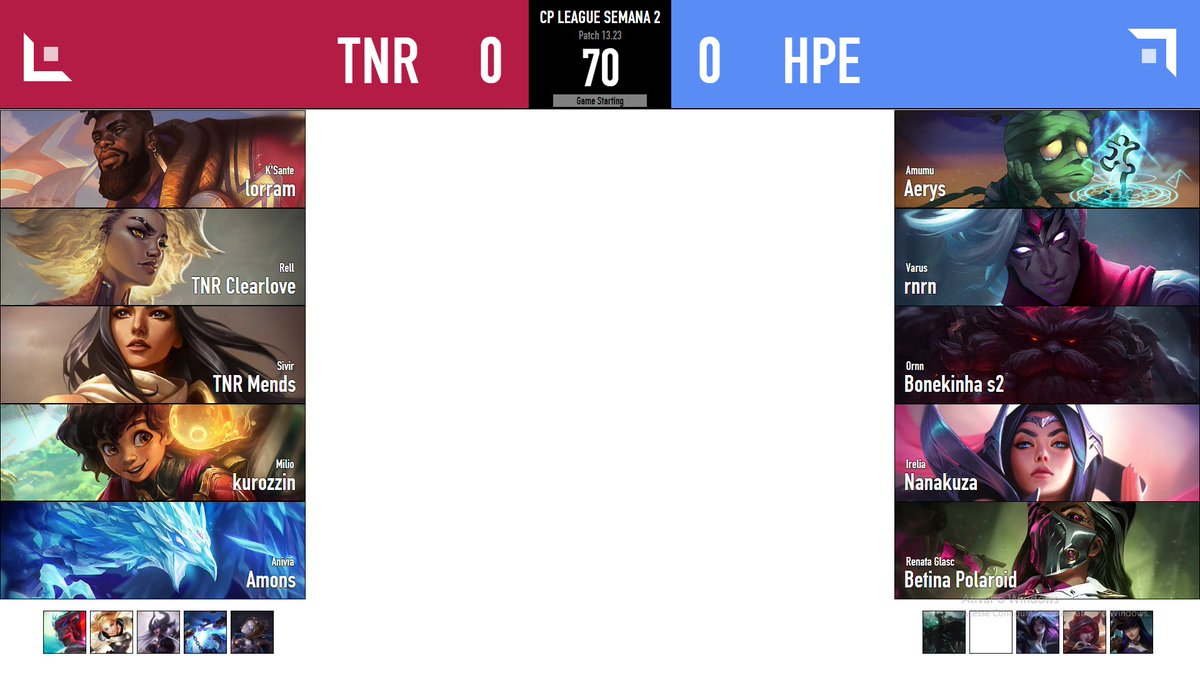 CP_league1's tweet image. PICKS E BANS DO ULTIMO GAME DA NOITE