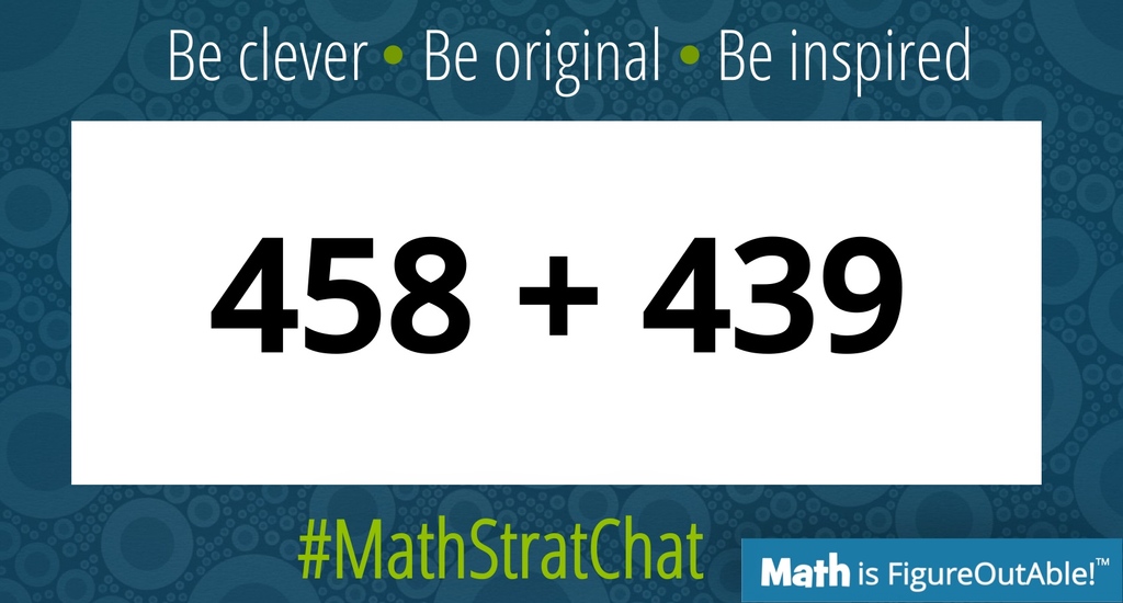 pwharris's tweet image. It's time for #MathStratChat!
Rules: post your favorite or a clever solution! It's also fun to comment on other's strategies.
Tell us about your reasoning. Like/Retweet so others can see!
#MTBoS #ITeachMath #MathIsFigureOutAble #Elemmathchat #MSmathchat