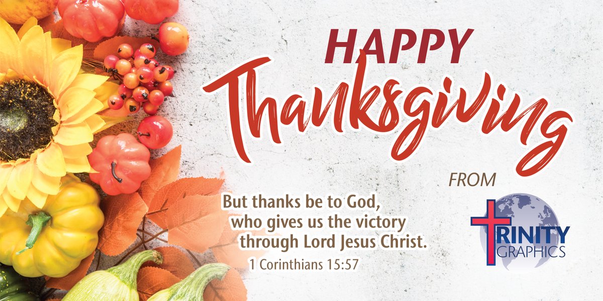 TrinityPrinting's tweet image. #HappyThanksgiving to all of our friends, supporters and customers. We are grateful for you all!

May God bless you with an abundance of peace, joy, and comfort food!

#TrinityGraphics
#Thanksgiving
#Printing
#marketing