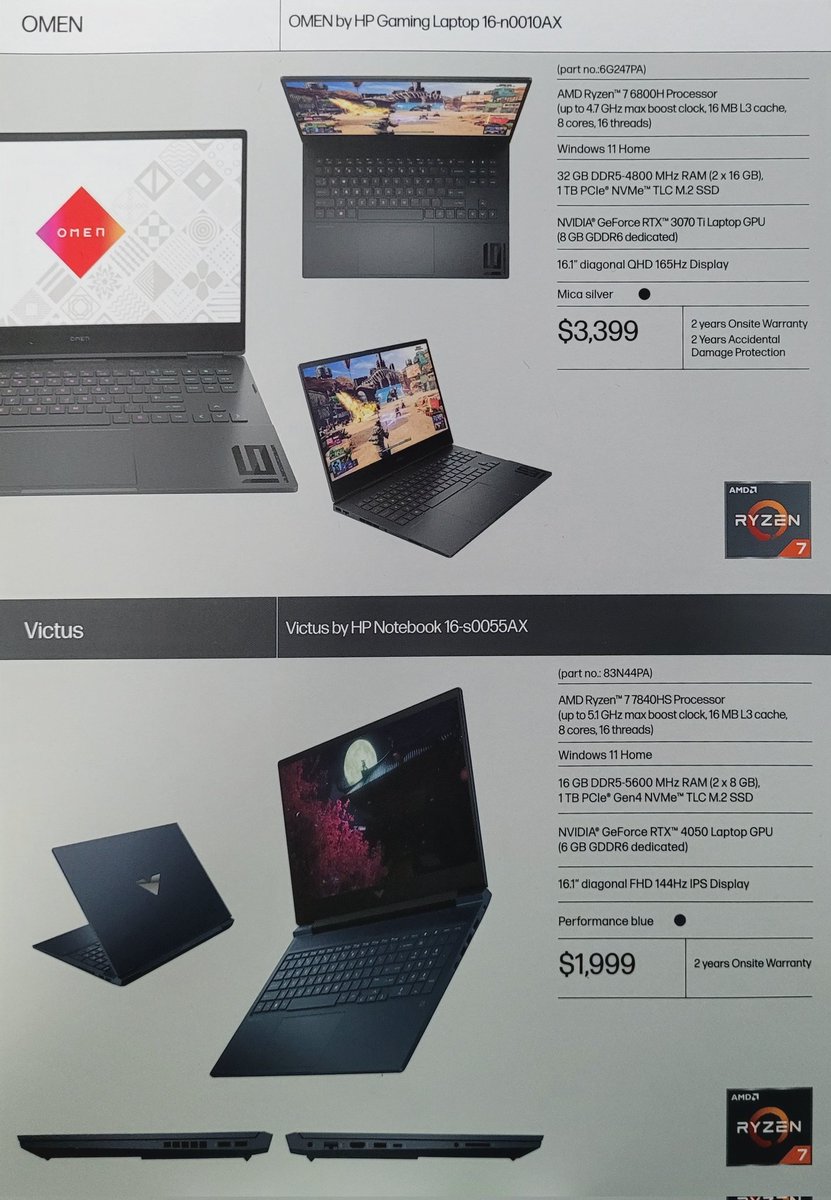Aquis_GN's tweet image. HP Omen and Victus gaming laptops, 2023.
#HPVictus #HPOmen