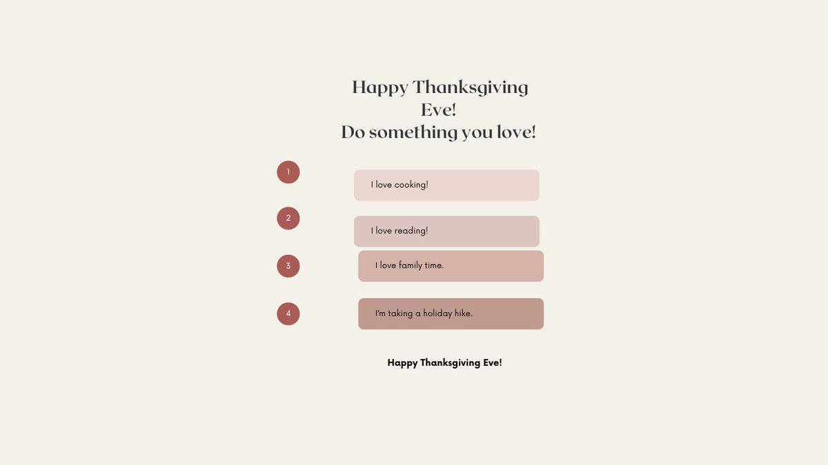 gooddiscoverys's tweet photo. Happy Thanksgiving Eve!
What are you doing this Thanksgiving Eve?
Do something you love.
I love cooking.
I love reading.
I love family time.
I love hiking.
Whatever you're doing, have a happy and safe holiday week.
Happy Thanksgiving Eve! #thanksgivingeve #findbliss https://t.co/6b0hy79MGK
