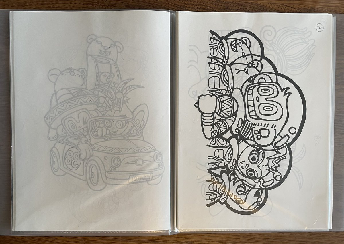 okanotion's tweet image. 納戸のお宝？発掘。ソニックアドベンチャーのスピードハイウェイの蜘蛛女もあるよ🕷️

Excavated sketches of the storage room! I used to draw analog lines before the Bezier curve. There is also a spider girl on the speed highway/Sonic  Adventure.🕷️🦔

#SambaDeAmigo #SonicTheHedegehog