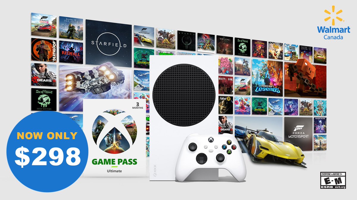 It's tough to Pass on this deal. 😏 The #XboxSeriesS Starter Bundle includes 3 months of Xbox Game Pass and is available for only $298 at Walmart Canada for Black Friday. ➡️ ms.spr.ly/6019iHCAN