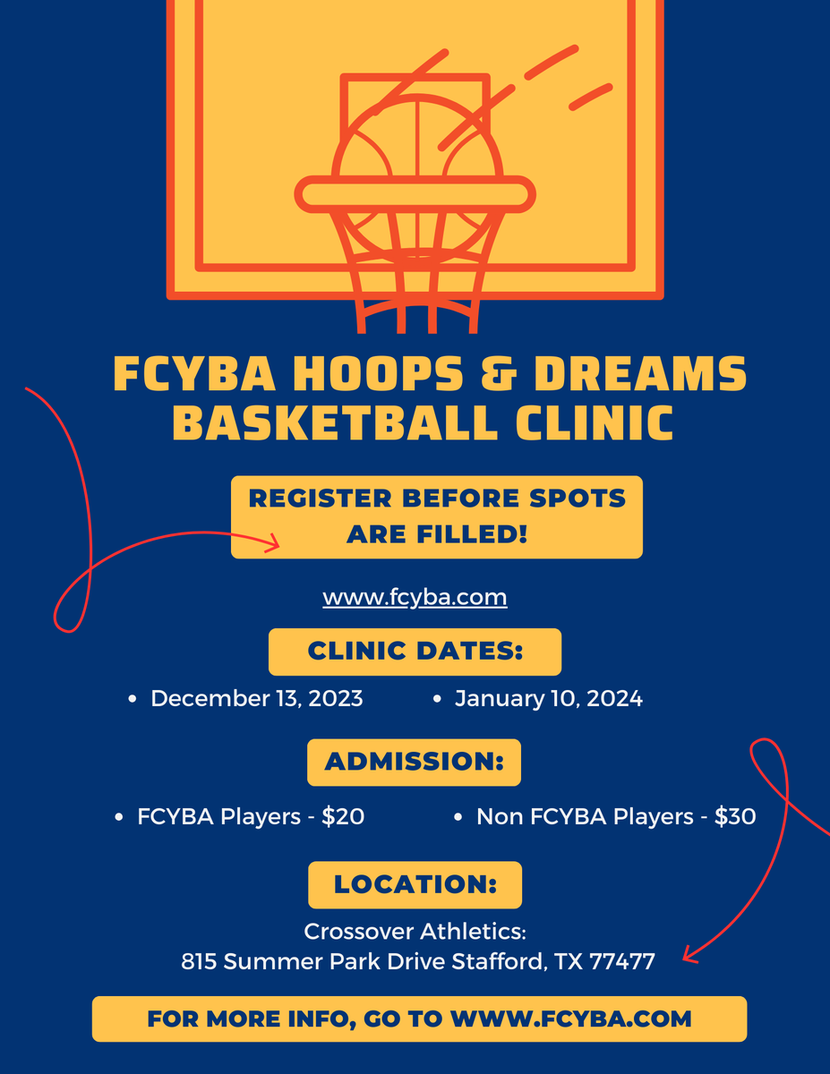 Annette11654351's tweet photo. FCYBA 2023-2024 Hoops and Dreams Basketball Clinic. Register at https://t.co/0ShHCNvuwA https://t.co/xh57w1TSiy