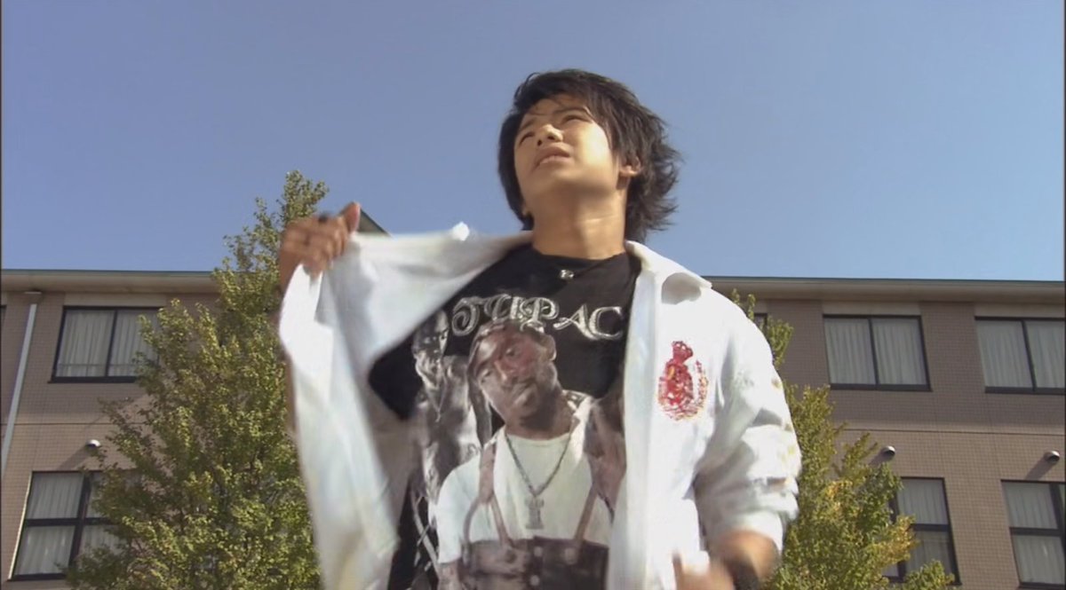 THIS FUCKING SUPER WASHED OUT TUPAC SHIRT IN KAMEN RIDER W