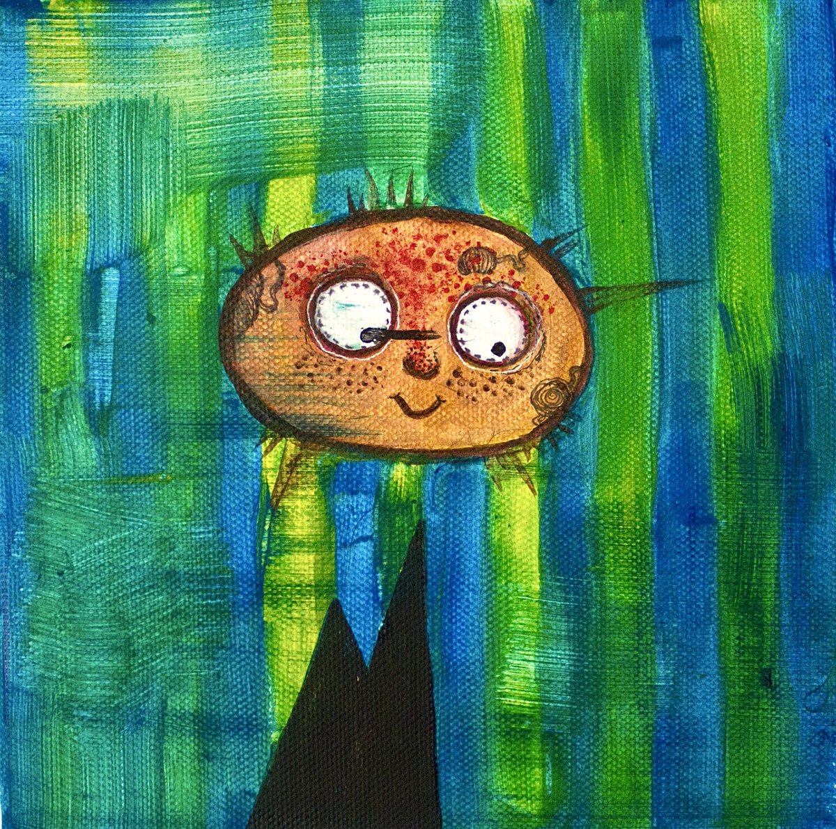 Gm #NFTfam 🤍 cheerful Thursday for you
_______
“Mad potato had” acrylic on canvas 15x15

Each of us has a mad part isn’t