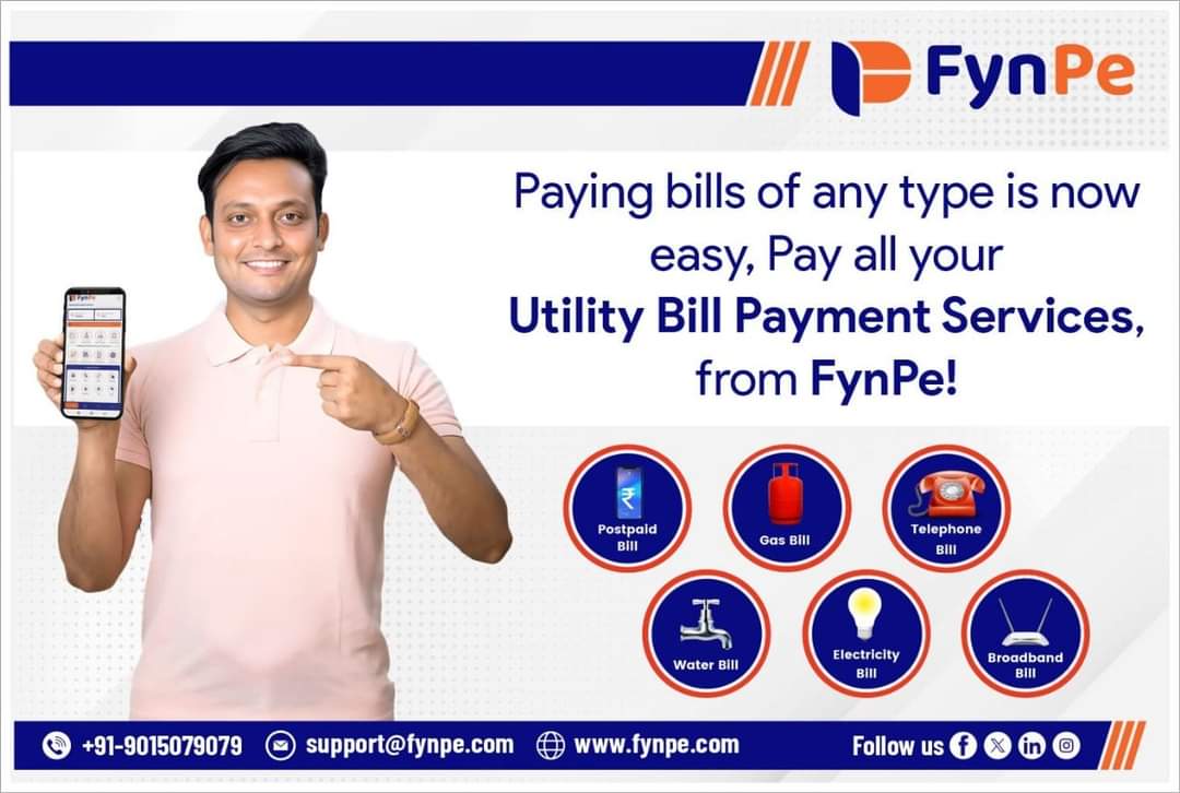 Paying bills of any type is now easy, Pay all your Utility Bill Payment Services, from FynPe!
#EasyBillPayments #FynPePayments #UtilityBills #ConvenientPayments #DigitalBillPay #EffortlessPayments #BillPaymentServices #FynPeConvenience #PayBillsOnline #SmartPayments