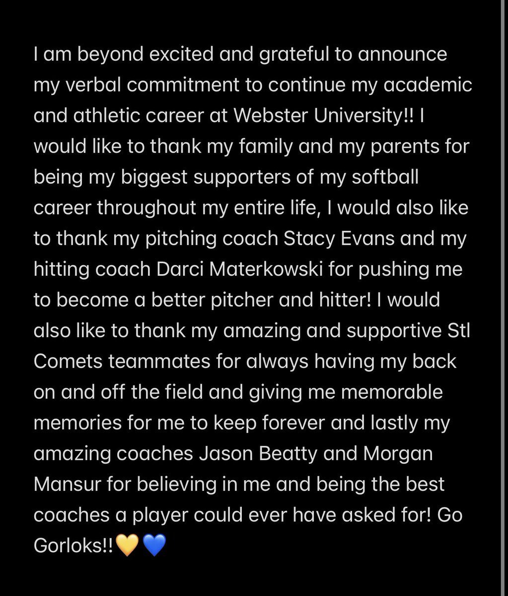 Adriana Rodriguez (@adriana_rod8) on Twitter photo So excited and thankful!! Go Gorloks💙💛!! <a href="/StlComets/">STL Comets 18U - Beatty</a> <a href="/PG_Softball/">Perfect Game Softball</a> <a href="/MSPtakeover/">Minority Softball Prospects</a> <a href="/4StateSports1/">4 State Sports</a> So excited and thankful!! Go Gorloks💙💛!! <a href="/StlComets/">STL Comets 18U - Beatty</a> <a href="/PG_Softball/">Perfect Game Softball</a> <a href="/MSPtakeover/">Minority Softball Prospects</a> <a href="/4StateSports1/">4 State Sports</a>