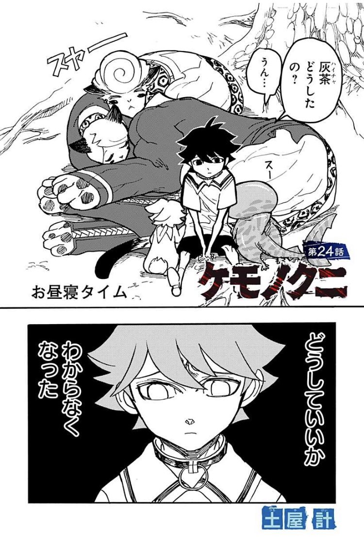 ジャガーを背に考え込む灰茶
1/2 