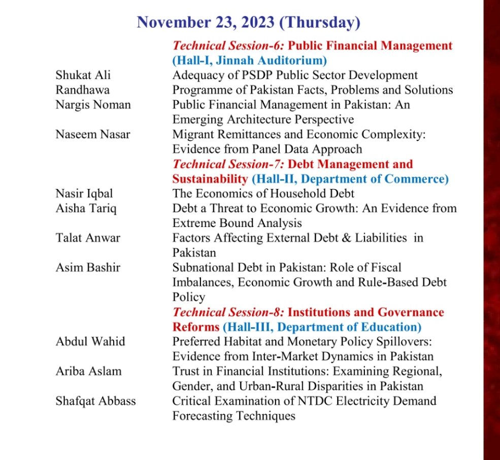 The parallel technical session of 37th AGM today discussing Public Financial Management, Debt Management & Governance Reforms #PIDE_PSDE_Conference #MultanConference #PIDExBZU @MacroPolicyLab @PIDEpk @PSDE_PIDE