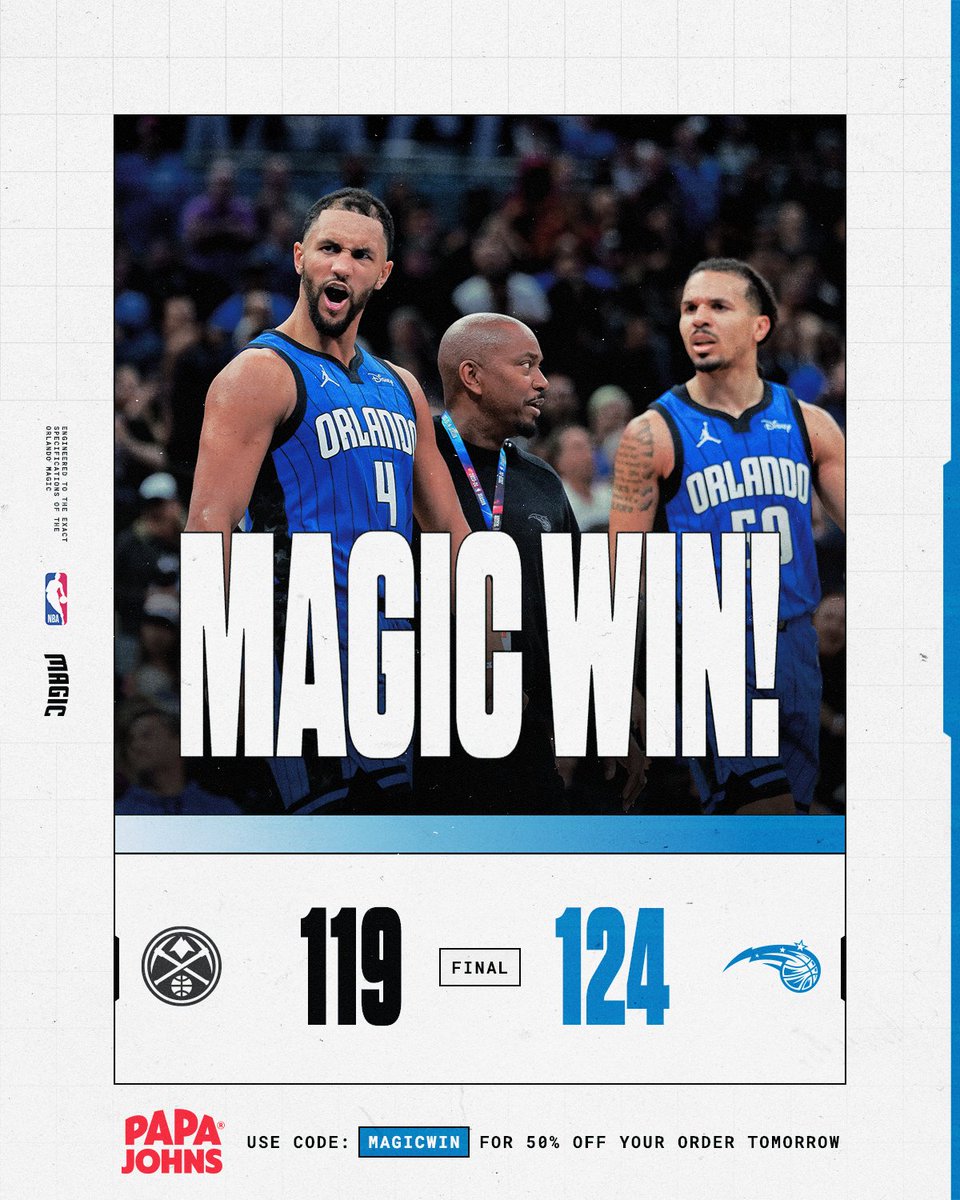 OrlandoMagic's tweet photo. WAGIC WIN⁵ 🪄

let's gooooooo https://t.co/4qfMoKYFSa