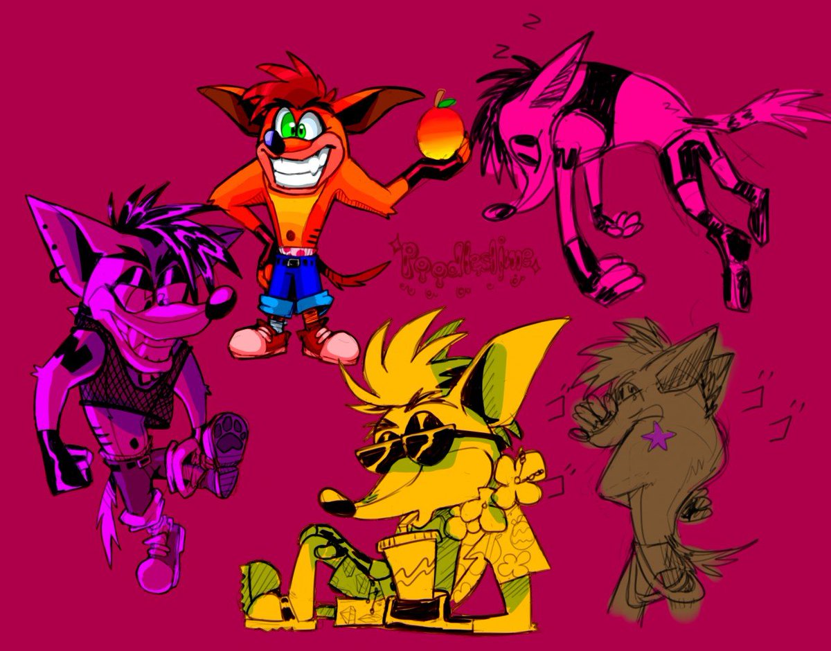 Poodleslime's tweet image. old bandicoot art 2017