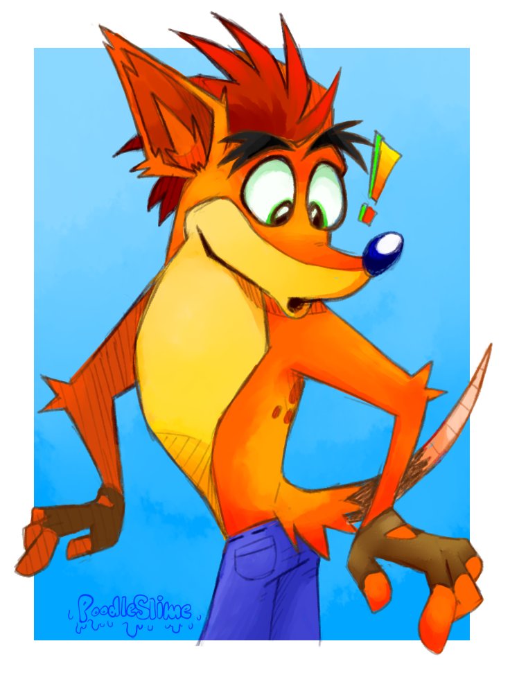 Poodleslime's tweet image. old bandicoot art 2017