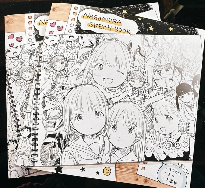 新刊のラクガキ・ラフまとめ本です⭐️  B5正方形で本文はカラーとモノクロ🎀 こういう本は初めて出します📙  よろしくお願いします!  #COMITIA146