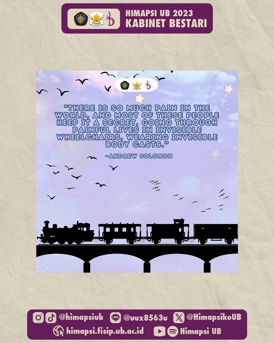 himapsikoUB's tweet photo. Info lebih lanjut : https://t.co/ehPTPyWPZl

Divisi Sosial Masyarakat
Himapsi UB 2023
#InspirationalDay
#HariPenyintasKehilanganBunuhDiriSedunia
#SuicedeLossSurvivor
#PsikoSatuKitaUtuh https://t.co/WiqgAXbe64