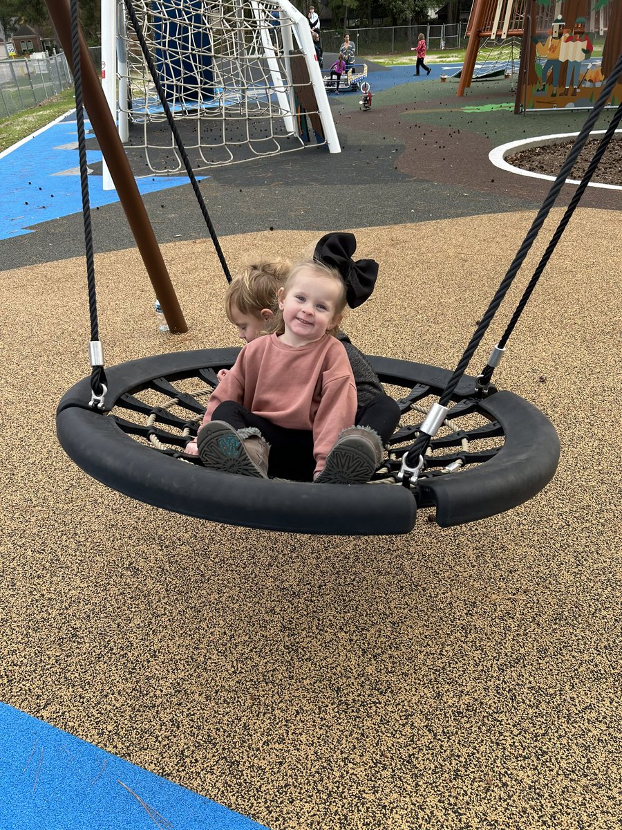 Niece and nephews came to town and loved @HumbleISD_OE new playground! Even the adults had a blast on the zip line and grandma’s walker worked on the inclusive ground cover! #powerofplay