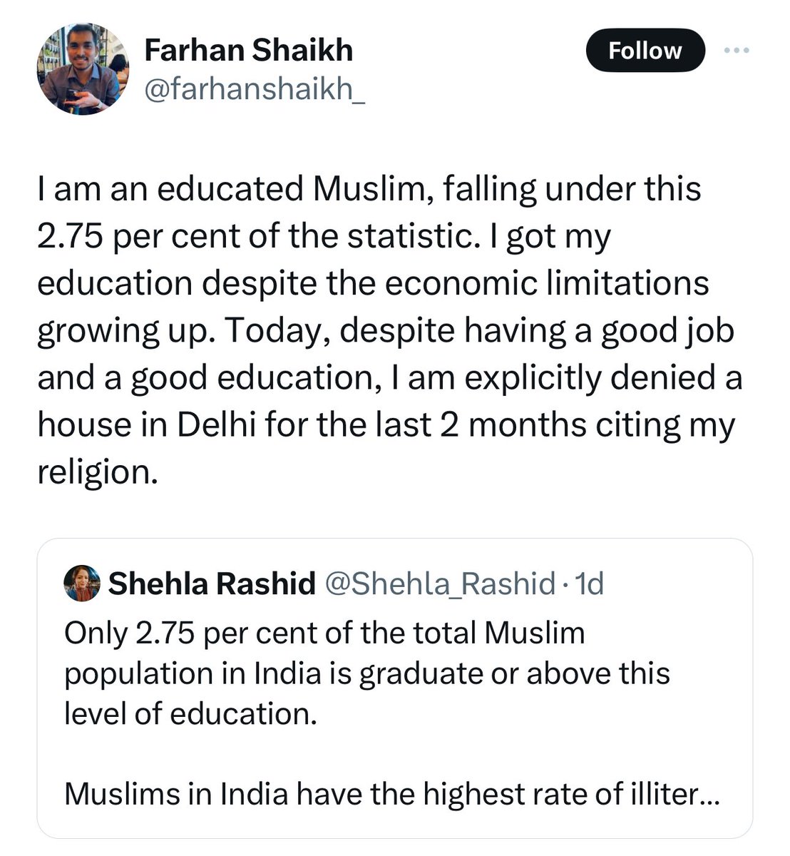 Dont play victimhood 
We live in Bengaluru’s most expensive area and there are plenty of muslims here 
Infact our MLA is muslim and his son own many lamborghinis 
So there are plenty of rich muslims in India as your community has ruled us for 1000 years 
I don’t know of any