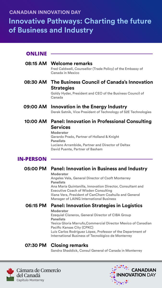 canchammty's tweet photo. El día de mañana se realizará la 2ª edición del Canadian Innovation Day ¡Esperamos nos puedan acompañar!

⬇️Liga de registró evento virtual:
https://t.co/0N4Xy5MTd0

⬇️Registro evento presencial:
martha.monge@canchammty.org https://t.co/kVtBccCgCS