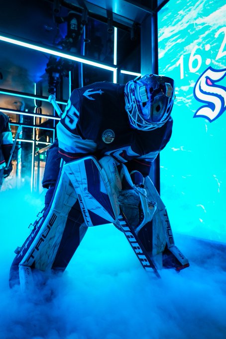 Joey Daccord in the tunnel prior to the start of the game