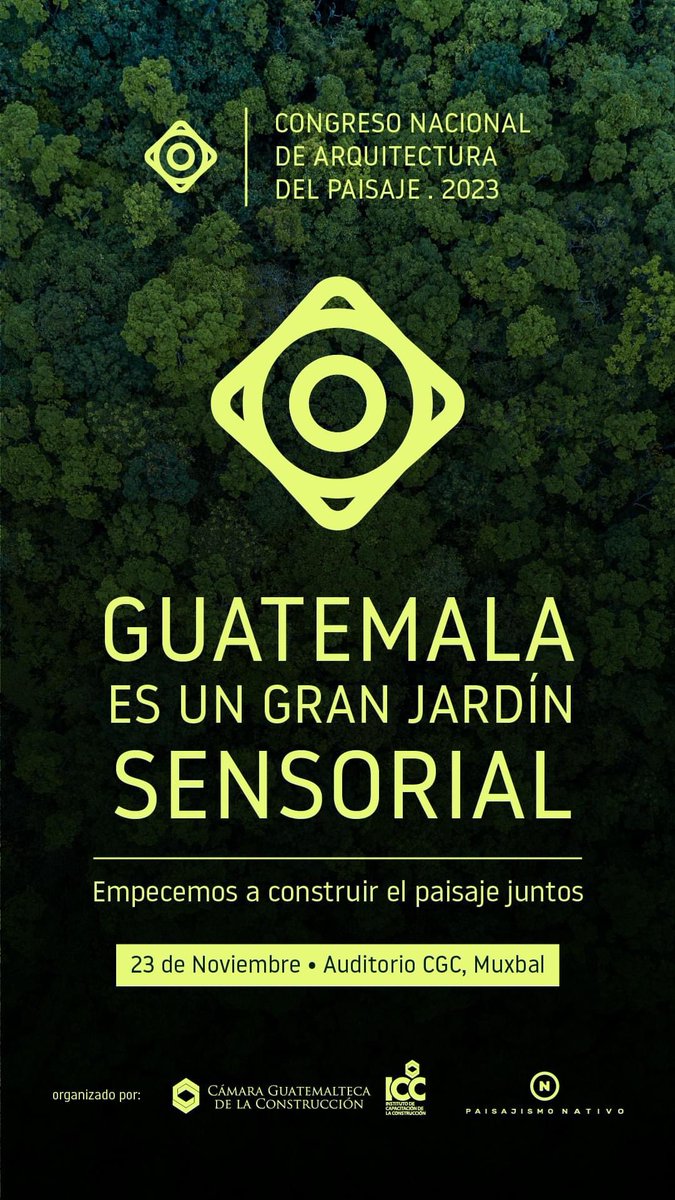 Mañana estaré hablando acerca de Paisajes Urbanos: Integrando Naturaleza y Diseño #talleraca <a href="/construguate/">Cámara Guatemalteca de la Construcción</a>