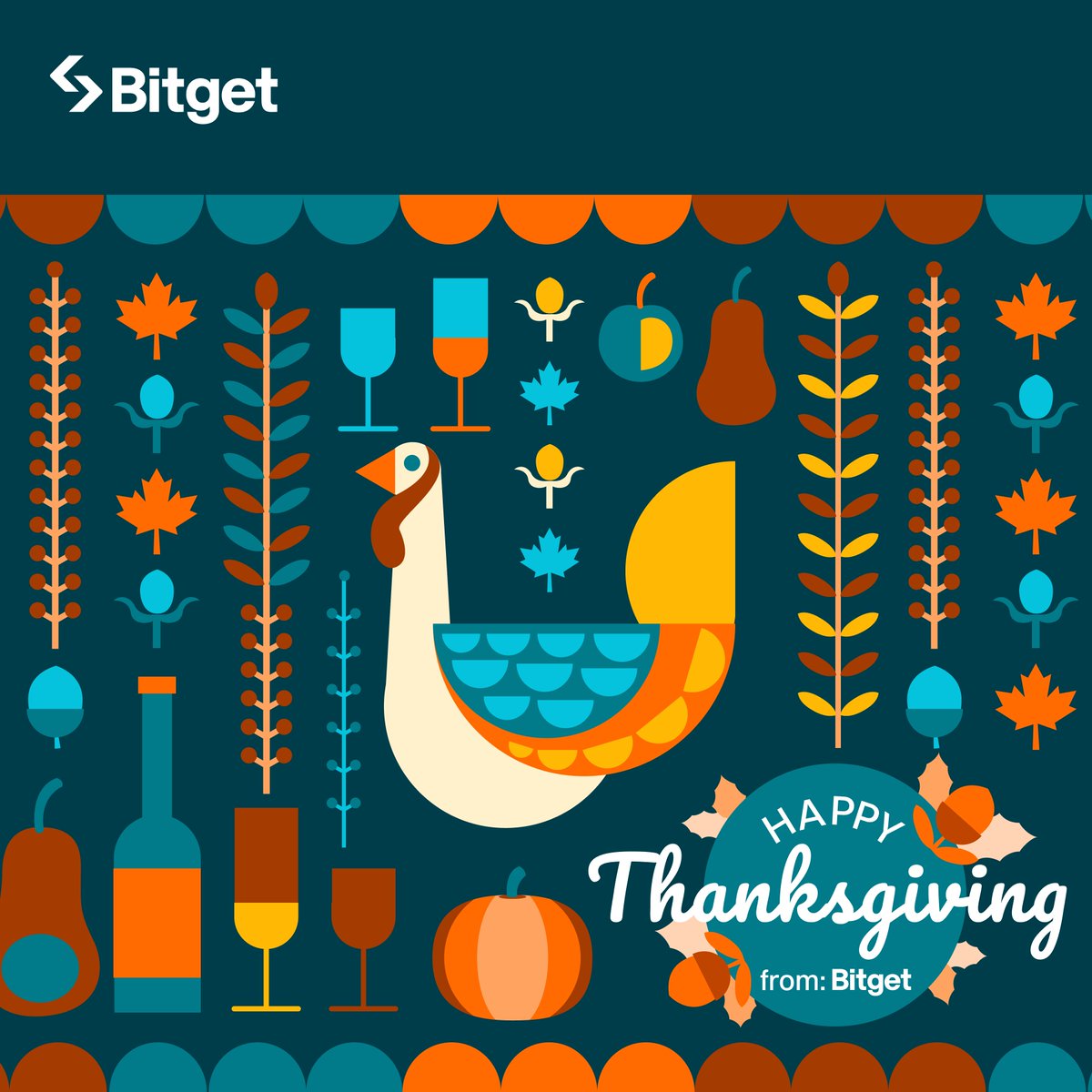 💝 $200 #Thanksgiving GIVEAWAY! Thank you #Bitgetters for your long-term support to us! On this special day, let's treasure-hunt for hidden turkey 🦃 emojis in our X and Facebook posts. To win ⤵️ 1️⃣ Follow our account 2️⃣ Like, RT & tag friends with #BitgetThanksgiving 3️⃣ Choose