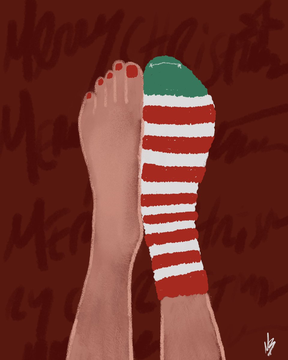 mikebone's tweet image. Maybe, if you're good, you'll get the other one this year.

#Christmas #illustration #foot #digitalart