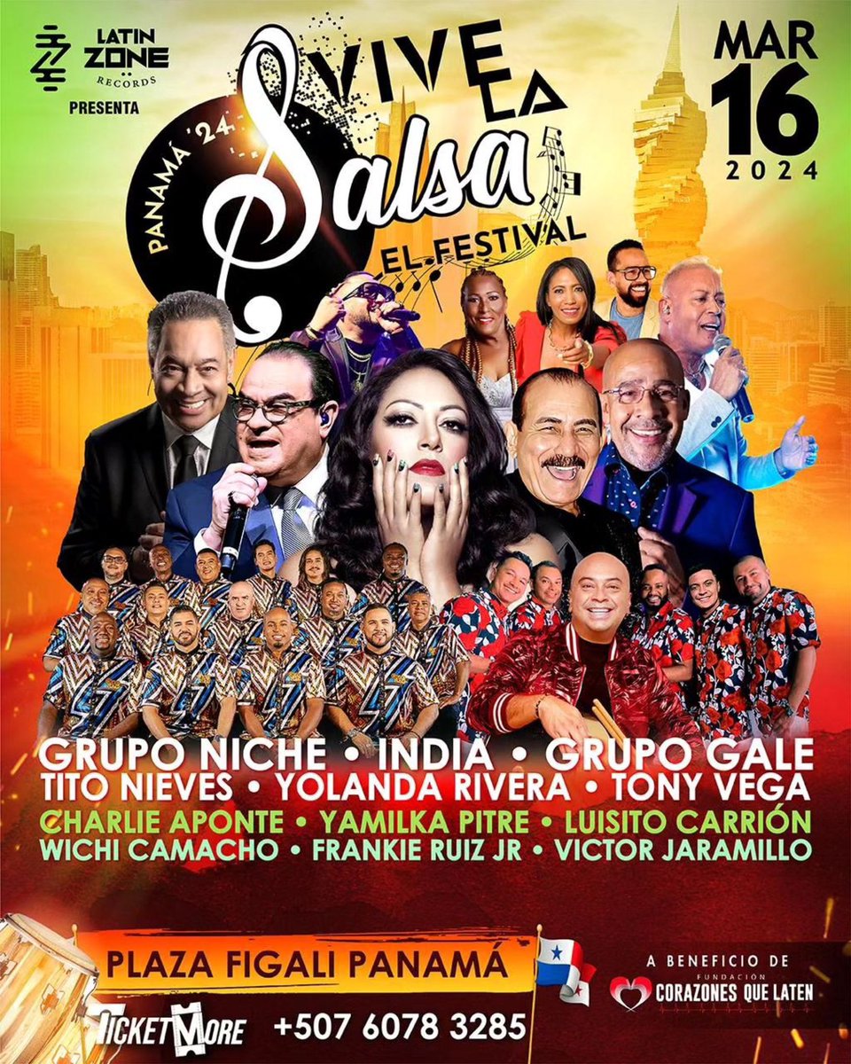SalsaWestpty's tweet photo. ¡Prepárate para vivir una experiencia única que marcará un hito en los festivales de Panamá... *VIVE LA SALSA ‘24*
Sábado 16 de marzo de 2024
PREVENTA 30% https://t.co/Ios23dn03A
Ventas 507 6078-3285
@ticketmore
Produce Latin Zone!
#ticketmore #ticketpass #salsawestpty https://t.co/WdtZBwZxVV