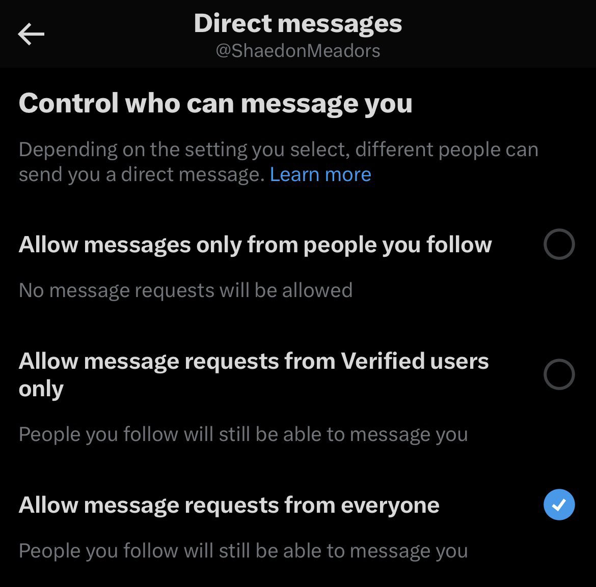 Contact period is right around the corner…

Prospects, make sure this is your settings on X.  

1️⃣Settings
2️⃣Privacy and Safety 
3️⃣Direct Messages

After you set that up…make sure you do this next…CatapultRecruits.com