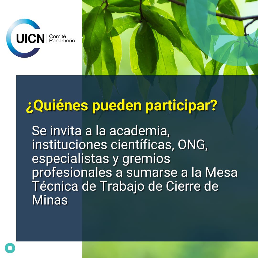 audubonpanama's tweet photo. El Comité Panameño de la UICN ha establecido una 'Mesa Técnica de Trabajo para Cierre de Minas’. Con la ayuda de expertos locales e intls. se informará y se estará vigilante a los procesos de cierre de la actividad minera metálica en el país, en cumplimiento de normas legales. https://t.co/aqEa5f0ndP