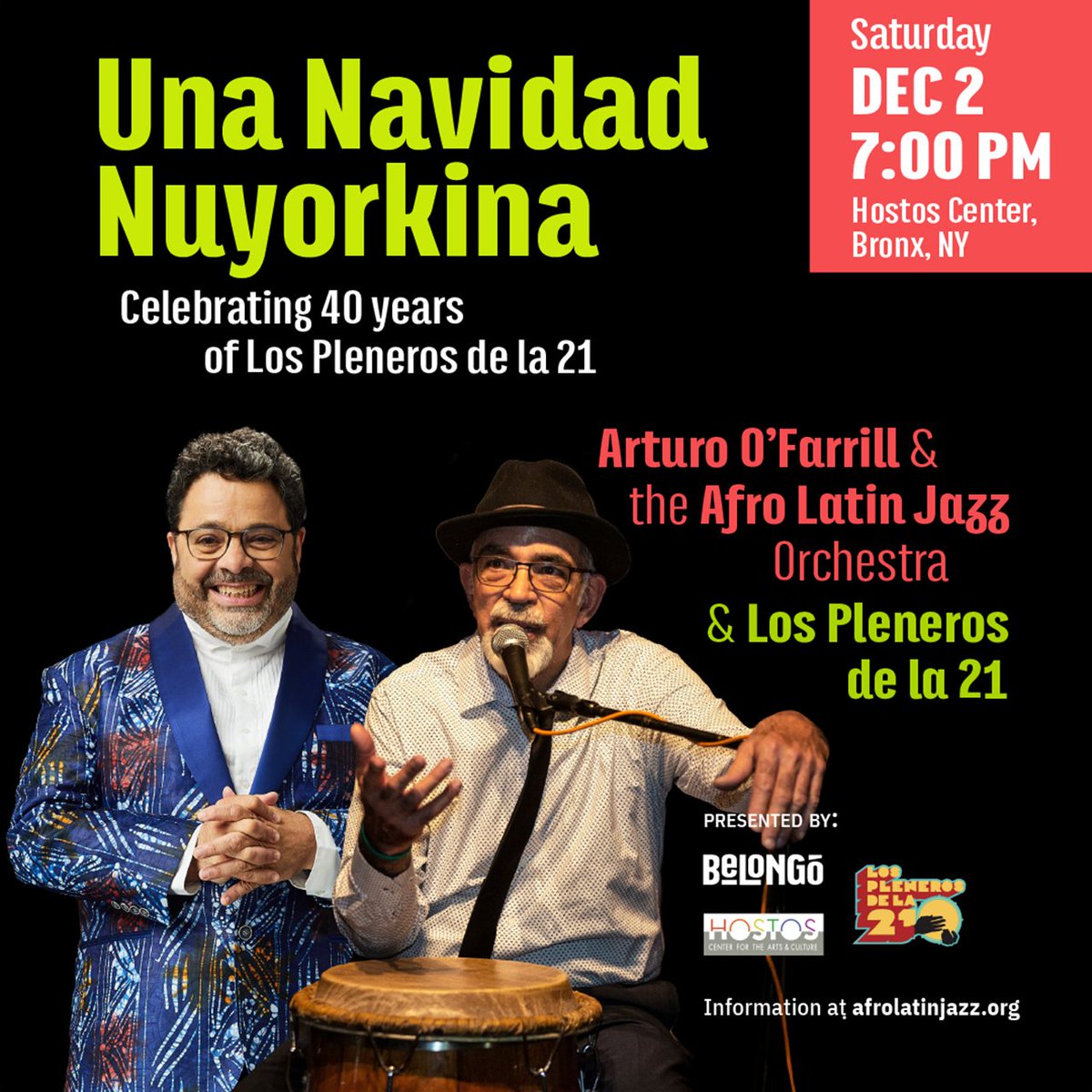 Latin Jazz Network (@latinjazznet) on Twitter photo Una Navidad Nuyorkina: Celebrating 40 Years of Los Pleneros de la 21 latinjazznet.com/NNP21
<a href="/ArturoOfarrill/">Arturo OFarrill</a> <a href="/afrolatinjazz/">Belongó | Afro Latin Jazz</a> Orchestra perform with <a href="/Pleneros21/">LosPleneros de la 21</a> for a not-to-be-missed holiday musical extravaganza on SATURDAY DEC 2 2023 @ 7pm at <a href="/HostosCenter/">Hostos Center</a> Una Navidad Nuyorkina: Celebrating 40 Years of Los Pleneros de la 21 latinjazznet.com/NNP21
<a href="/ArturoOfarrill/">Arturo OFarrill</a> <a href="/afrolatinjazz/">Belongó | Afro Latin Jazz</a> Orchestra perform with <a href="/Pleneros21/">LosPleneros de la 21</a> for a not-to-be-missed holiday musical extravaganza on SATURDAY DEC 2 2023 @ 7pm at <a href="/HostosCenter/">Hostos Center</a>