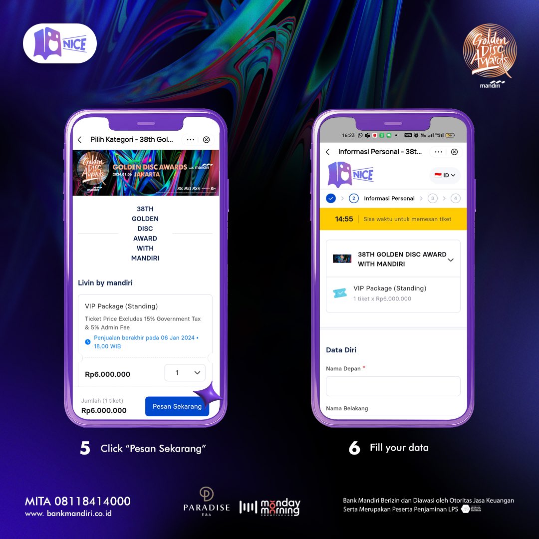 Siapa nih yang belum tau cara pembelian tiket Golden Disc Awards 2024 di Livin’ by Mandiri App? 

Jangan khawatir! Karena kita udah buatin tutorial step-by-step supaya pembelian tiket kalian bisa berjalan lancar! ✨

#NICE #GoldenDiscAwards #GDA #event #awards #konserjakarta