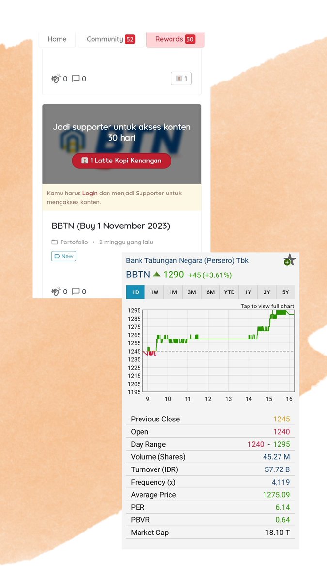 Japutra22's tweet photo. Insight yang berjalan sesuai harapan :
$BBTN (per 20 November 2023) 🚀
.
https://t.co/S17XwpMkxi
.
#SalamCuan #InsightSaham #RekomendasiSaham #Saham #SahamCuan #SahamIndonesia #Trader #Investor #Trading #TraderSaham #TradingSaham #InvestorSaham #Bank #Finance #FinancialFreedom https://t.co/ZY8Zivt1F3