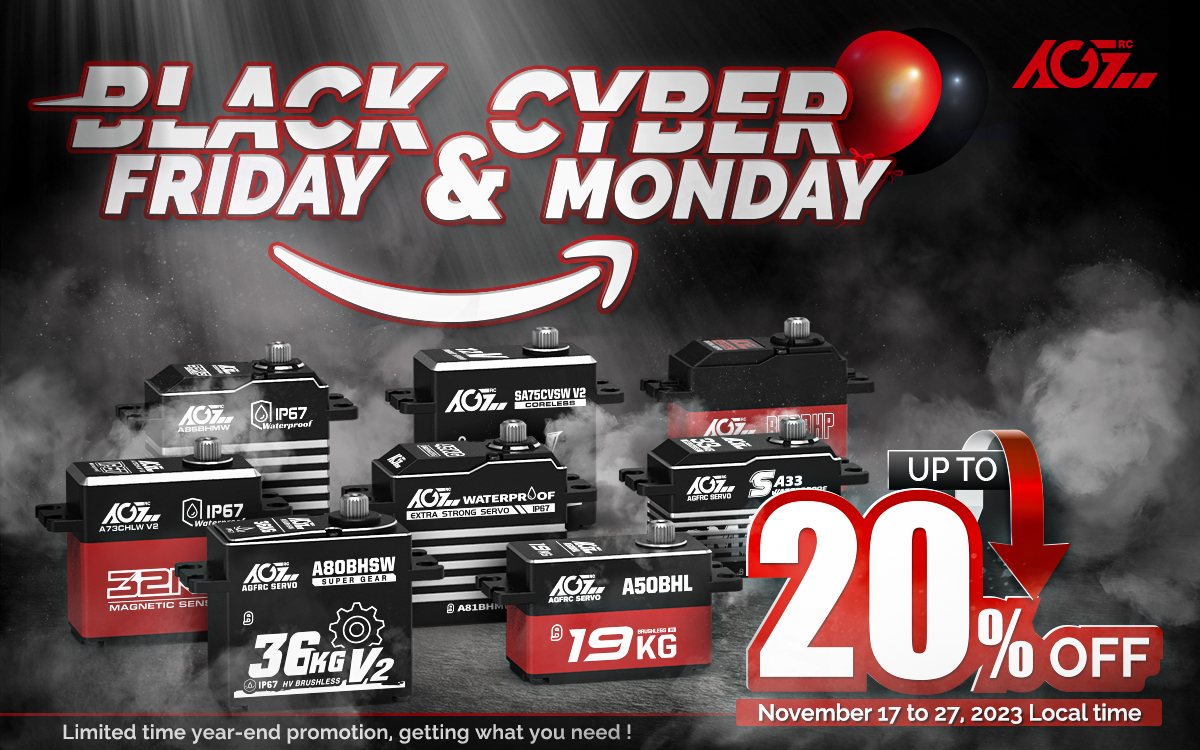AgfrcE's tweet image. There are only four days left until the #Amazon AGFRC Black Friday event.
Discount: Up to 20% OFF
Time: Nov 17-27, 2023, local time
Website:
US: amzn.to/3QM886B
CA: amzn.to/41oiEVx
UK: amzn.to/40h40yt
DE: amzn.to/3QbXBTq
#rcservo #rccar #agfrcservo