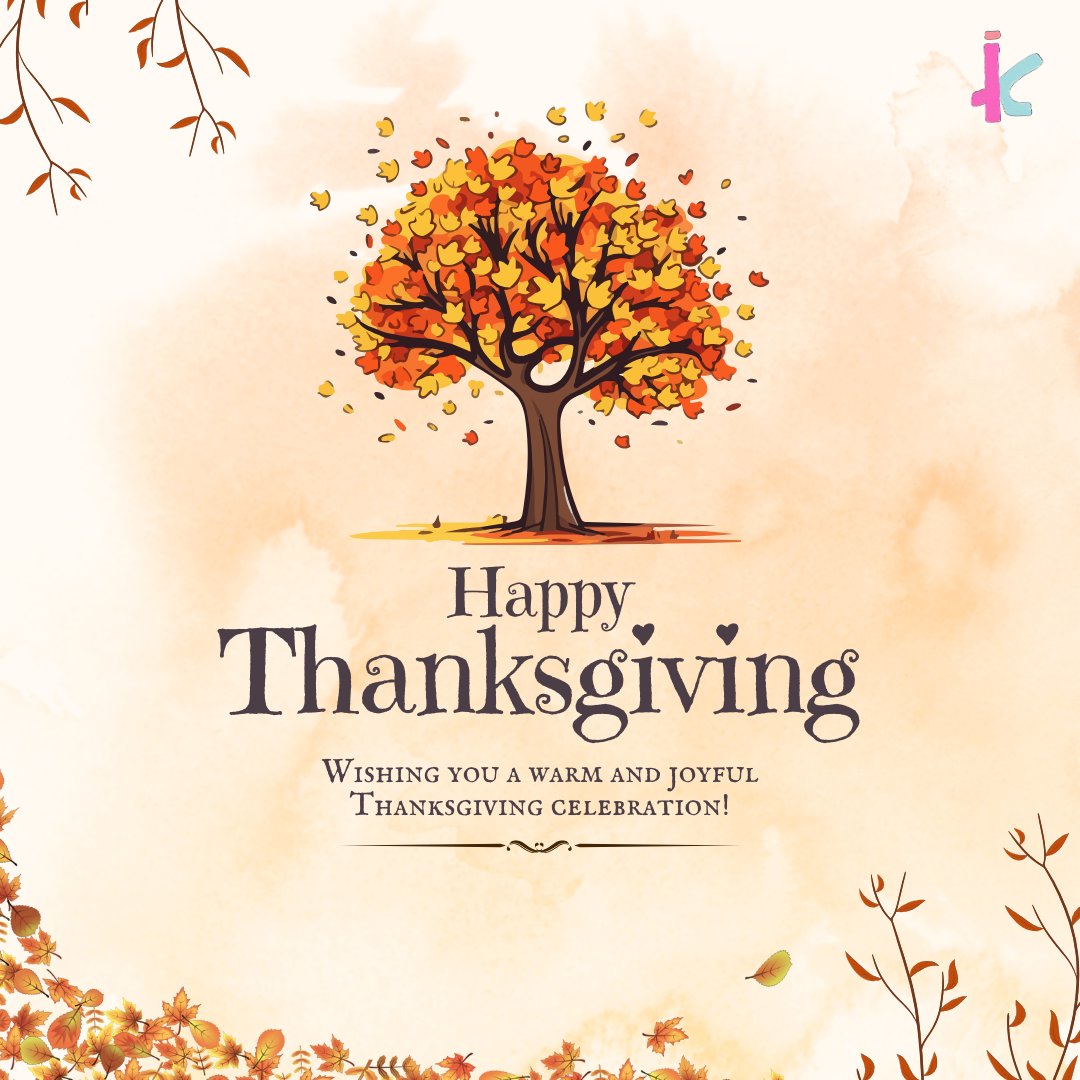 IKTecCompany's tweet photo. Happy Thanksgiving
wishing you a warm and Joyful
THANKSGIVING CELEBRATION!
#thanksgiving #celebration #iktec #iktechnologies https://t.co/KMshi9f0O6