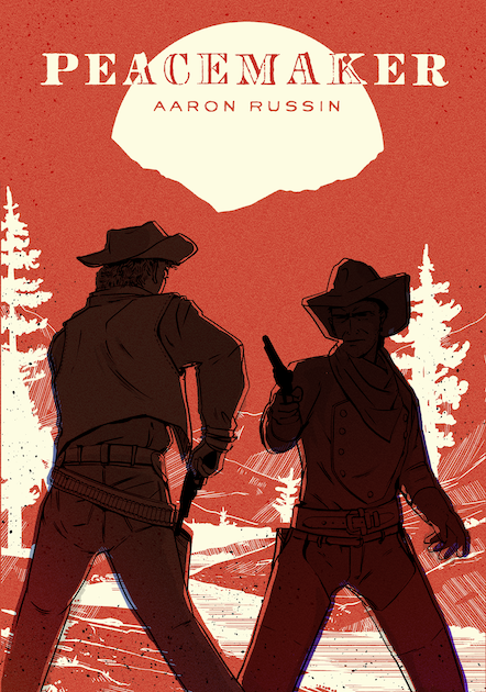 aaronrussin's tweet photo. My first game PEACEMAKER: A QUICKDRAW WESTERN ROLE PLAYING GAME FOR TWO is out! 

Influenced heavily by Ironsworn &amp; Blades in the Dark to deliver intense and dramatic single-serving --but accessible to folks new to #ttrpg #rpg https://t.co/qFsuAo906v