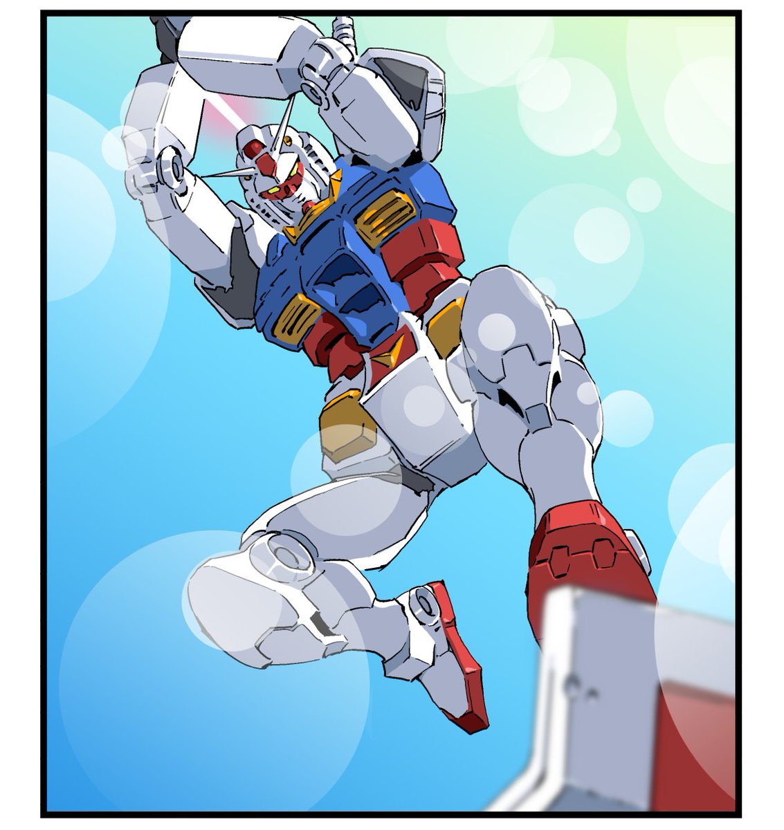 rx-78-2 robot mecha no humans v-fin solo yellow eyes mobile suit  illustration images