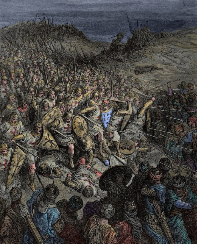 first_crusadee's tweet photo. The Battle of Dorylaeum (1097) marked the first large-scale encounter between the Christian forces and the Muslim forces. In this encounter, Bohemond of Tarentum led an astute strategy that enabled the Crusaders to win the battle against the Turkish army.

#DidYouKnow #History https://t.co/4G52ZSQPsF
