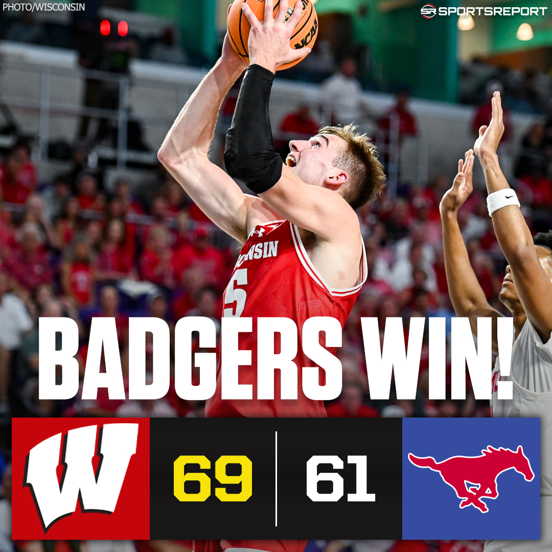 SRBadgers's tweet photo. #BADGERS WIN!!! #Wisconsin beats SMU to win the Fort Myers Tip-Off!! https://t.co/f9Ym1R35Xz