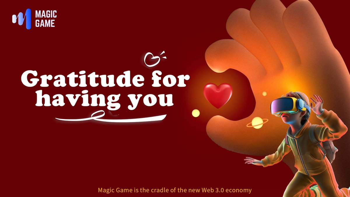 Happy Thanksgiving!!❤️‍🔥✨
🎮Share family, friends and colleagues to join Magic Game Play to Earning, and win the "Hash Guess" Thanksgiving Rich reward together!🚀🚀🚀

🎯Simple, Interesting, High return
#Web3 #BlockChain #MagicGame #Metaverse #GameFi #USDT #MGC🚀