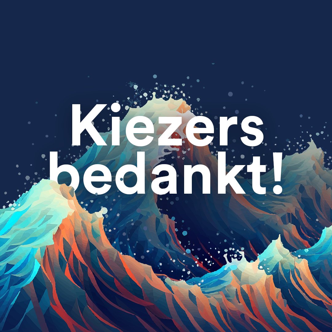 De Partij voor de Dieren haalt 3 zetels in de Tweede Kamer.

Enorm bedankt voor jullie steun 💚

We zijn vastbesloten om ons diepgroene geluid te laten horen &amp; het tij te keren 🌊 💪

De komende jaren blijven we ons keihard inzetten voor een leefbare Aarde! 🌍

#Verkiezingen2023