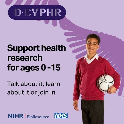 This term The Elms Academy is supporting D-CYPHR, a project for young people aged 0-15 to help health research. With over 1.7m children with chronic health conditions, this research is urgently needed. Learn more about D-CYPHR: qrco.de/dcyphr #DCYPHR #BioResource #NIHR