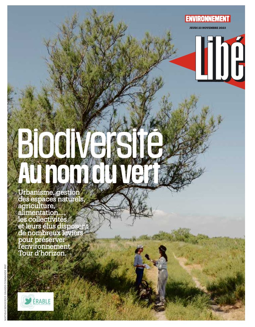 POPSU_Programme's tweet image. Troisième supplément du numéro de @libe réalisé en partenariat. Celui-ci tout entier consacré aux enjeux de la biodiversité à l'occasion du lancement du dernier né des programmes du #GIPEPAU, @erable_program.  liberation.fr/dossier/le-tem…