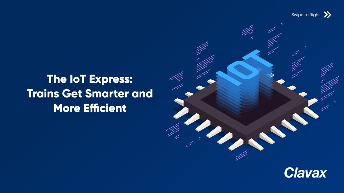 Clavax's tweet image. Reduced Delays, Risk, and Costs! IoT is changing the way railways work.

Here are the top use cases of IoT in the railways.

Visit: clavax.com

#cargoexpressway #SHIPPINGWORLDWIDE #logistics