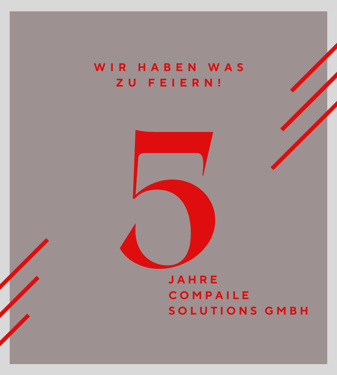 Heute wird gefeiert - wir werden 5 Jahre alt! Zur Pressemeldung gehts hier lang: blog.compaile.com/pressemeldung-…