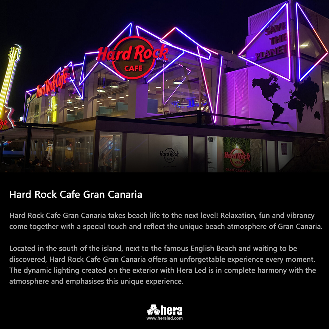 HeraLedLighting's tweet photo. Hard Rock Cafe Gran Canaria / Spain

The dynamic lighting created on the exterior with Hera Led is in complete harmony with the
atmosphere and emphasises this unique experience.

https://t.co/z41EkmqFK3

#hardrockcafe #grancanaria #lightingcontrol #dmxlighting #lightingdesign https://t.co/a03SIWULwY