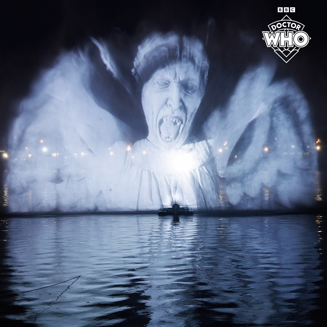 bbcdoctorwho's tweet photo. Happy #DoctorWhoDay!   Celebrations are kicking off in Cardiff, with a special water-based projection in Cardiff Bay 🏴󠁧󠁢󠁷󠁬󠁳󠁿 

Catch the show from tonight until Saturday, every half hour between 5.30pm and 9.30pm. https://t.co/KBIKrPNw9U