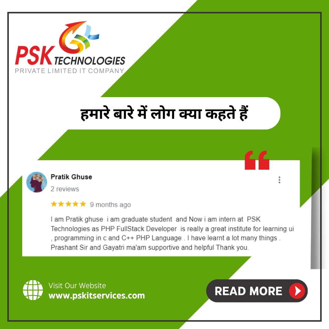 TechnologiesPsk's tweet photo. "what people say about us"
.
.
.
#reviews #review #internshipinnagpur #websitedesign #websitedesigncompany #websitedevelopment
#pskitservices #psktechnologies #pskteam #psknagpur #nagpurcity #blogger #Sitabuldi #hardware #networking #AWS #Linux #redhat #mernstackwebdevelopment https://t.co/OCV5OKrv47
