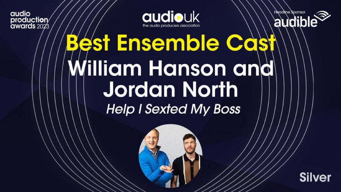 audioalways's tweet photo. 🥇🥈🥈
What a night at the #APAs2023 from @WeAreAudioUK -
🥇 GOLD - Best New Producer - @beckydixongreen
🥈 SILVER - Best Ensemble Cast - @williamhanson and @jordannorth1 for @sextedmyboss
🥈 SILVER - Best Sports Producer - @Taskereeno
Congratulations to all the winners! https://t.co/2CNi6e6O3U