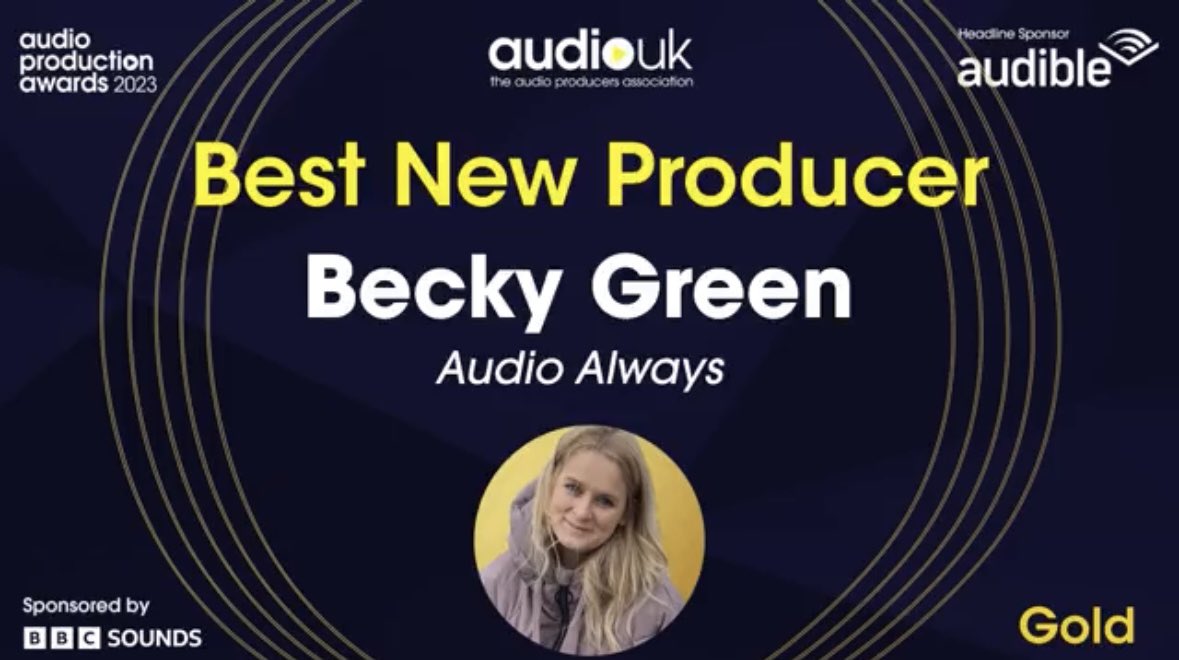 audioalways's tweet photo. 🥇🥈🥈
What a night at the #APAs2023 from @WeAreAudioUK -
🥇 GOLD - Best New Producer - @beckydixongreen
🥈 SILVER - Best Ensemble Cast - @williamhanson and @jordannorth1 for @sextedmyboss
🥈 SILVER - Best Sports Producer - @Taskereeno
Congratulations to all the winners! https://t.co/2CNi6e6O3U