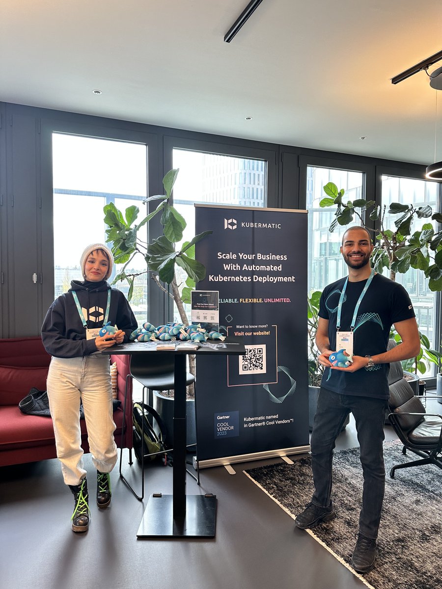 Kubermatic's tweet image. Hey ho! @Kubermatic team and our exclusive #Kubie piranha plush toy 🐟 are ready to kick off the ContainerDay Workshops! See you there👋
@ConDaysEU #kubermatic #cdworkshops #k8s